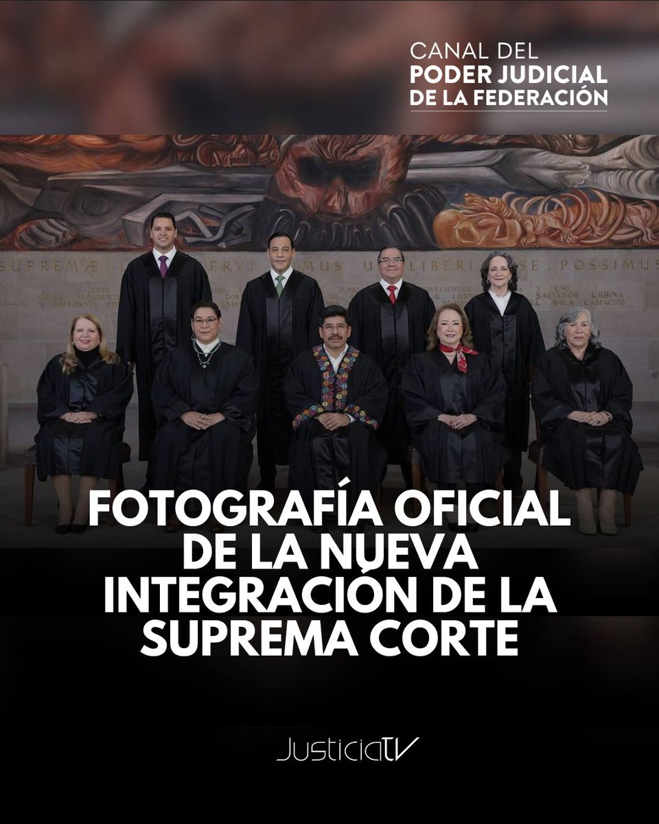 JusticiaTV (@justiciatv_mx) on Twitter photo #NoticiasPJF | En el portal oficial de la <a href="/SCJN/">Suprema Corte</a> se publica la fotografía de la nueva integración de la #Corte, conformada por las ministras y los ministros electos en la primera #ElecciónJudicial.
⚖️Esta etapa inicia con la presidencia del Ministro electo <a href="/HugoAguilarOrti/">Hugo Aguilar Ortiz</a> Hugo #NoticiasPJF | En el portal oficial de la <a href="/SCJN/">Suprema Corte</a> se publica la fotografía de la nueva integración de la #Corte, conformada por las ministras y los ministros electos en la primera #ElecciónJudicial.
⚖️Esta etapa inicia con la presidencia del Ministro electo <a href="/HugoAguilarOrti/">Hugo Aguilar Ortiz</a> Hugo