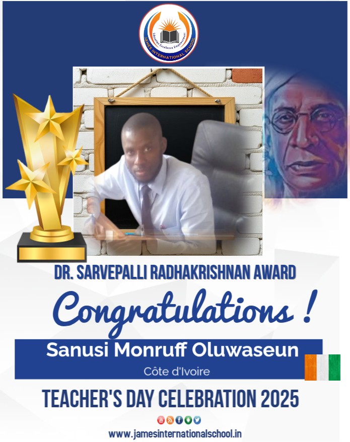 JamesIntSchool's tweet photo. 🌟 Congratulations to All Our Speakers &amp; Awardees! 🌟
We are proud to unveil the latest Speaker &amp; Awardee Posters for the Teacher’s Day Celebration 2025, organized by James International School.
✨ Honored with the Dr. Sarvepalli Radhakrishnan Award ✨ https://t.co/tFXk6GBtex