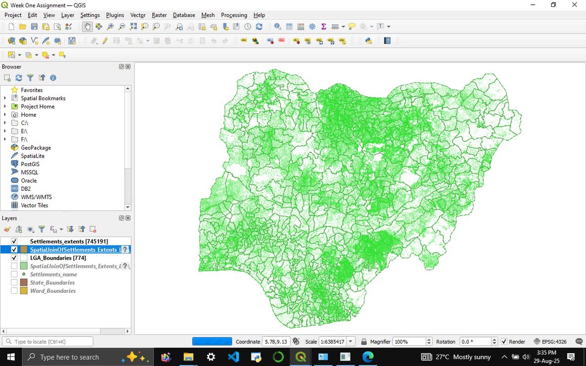 Ifeoluwase33587's tweet image. Week 3
After taking on cloud computing, We progressed to Geospatial Information System.

We used the QGIS software to manipulate geographical data.

Humans understand images more than tables. This is why we do Geospatial Data Analysis 

#3MTT #deeptech_ready #datasciencenigeria