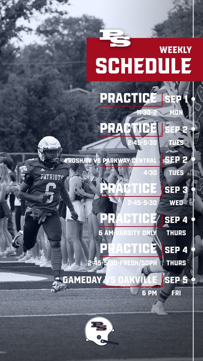 psouthfootball's tweet photo. Happy Labor Day, Patriots!
Excited to get back on the field today. Looking forward to a great week ahead!
#ProtectThePS https://t.co/LOVhK4Pgsv