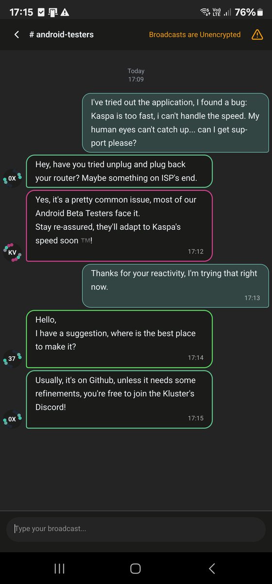 You asked for it, they did it📱🤖

Dear Android users, you have the privilege to come first, and we need you.

Google Play ask us to gather at least 15 Beta testers.

Shoot us an email at android@kasia.fyi
Alternatively, you can send your email via DMs.

Make sure to encrypt it