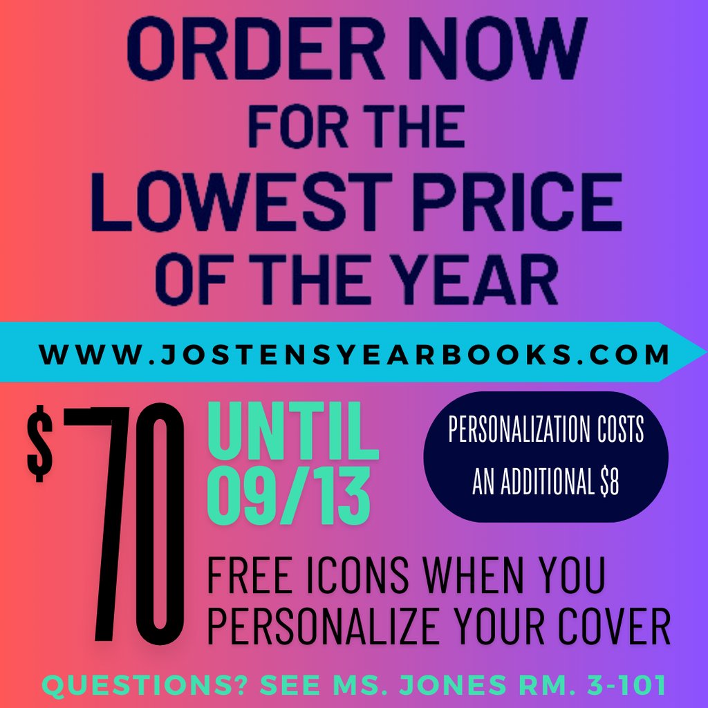 GGHS_Titans's tweet image. 📸✨ Don’t Miss Out! ✨📸
Lock in the lowest price of the year on your 2025 Yearbook when you purchase by September 12th!

🎉 BONUS: Personalize your cover and SCORE 4 FREE ICONS!

➡️ Don’t wait—secure your copy today!

#Yearbook #LowestPrice #TitanPride