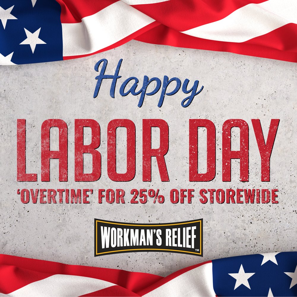 WorkmansRelief's tweet image. Behind every finished project is a worker who gave it their all.

This Labor Day, we honor the calloused hands, the sore backs, and the never-quit mindset.

🏷 Use code OVERTIME for 25% off storewide through Labor Day.

You’ve earned this relief. 🧡

#WorkmansRelief