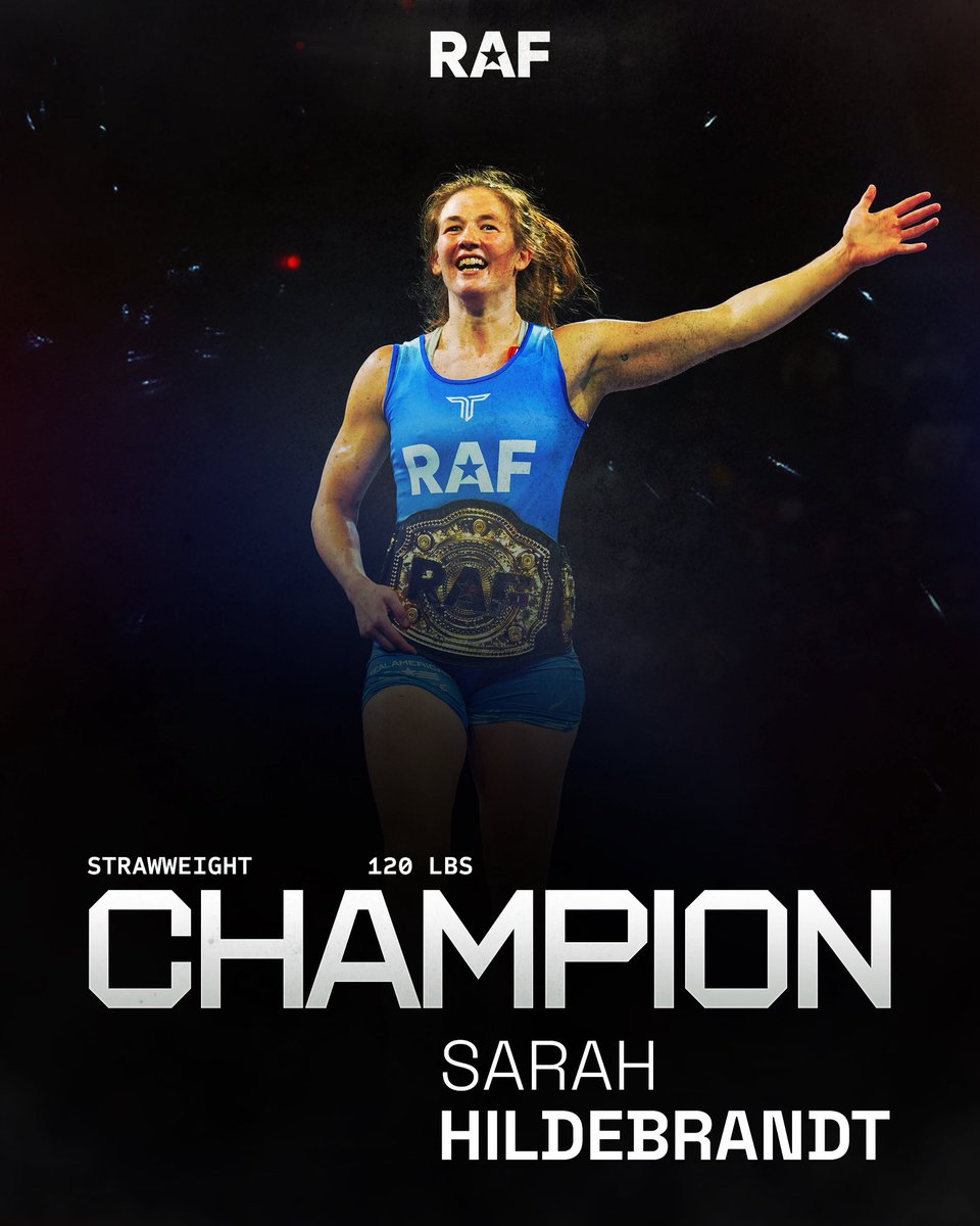 RAF Strawweight Champion, Sarah Hildebrandt 🏆

<a href="/sarhilde/">Sarah Hildebrandt</a>