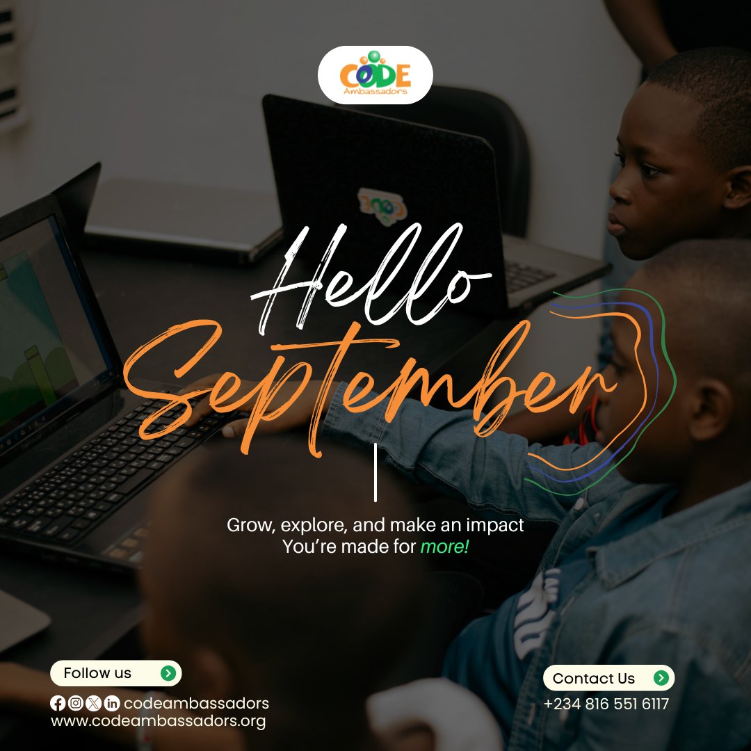 codeambassadors's tweet image. September to grow, innovate and, build amazing things!
Happy new month Code Ambassadors Family!🥳
#Codeambassadors #HappyNewMonth