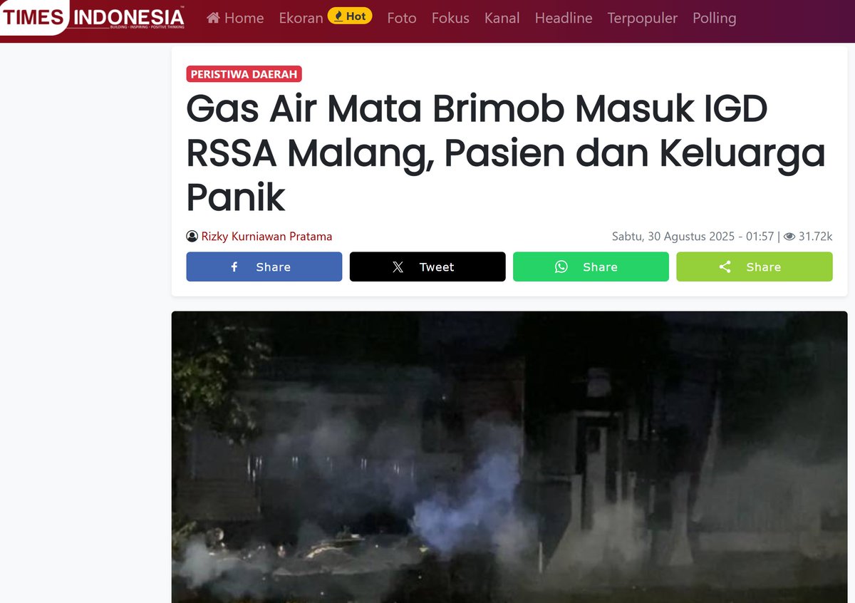 <a href="/prabowo/">Prabowo Subianto</a> Bagaimana dengan bayi yang kena gas air mata?
Bagaimana dengan IGD RSSA yang kena gas air mata?

Kalaupun tidak dikunjungi, setidaknya berikan komentar? Atau dinormalisasi ala penjahat HAM?