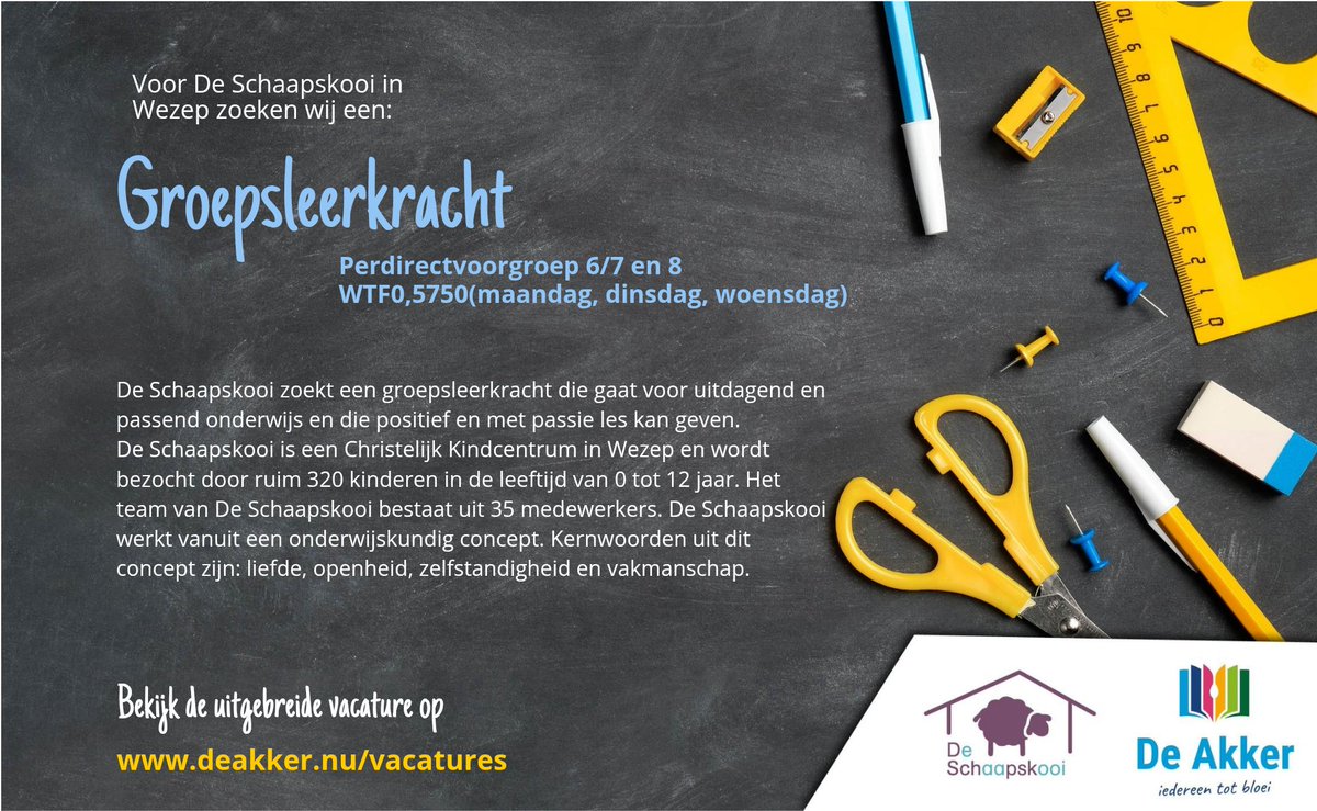 Wie wordt mijn nieuwe collega? #PO #Wezep #Onderwijs. #vacature RT graag!