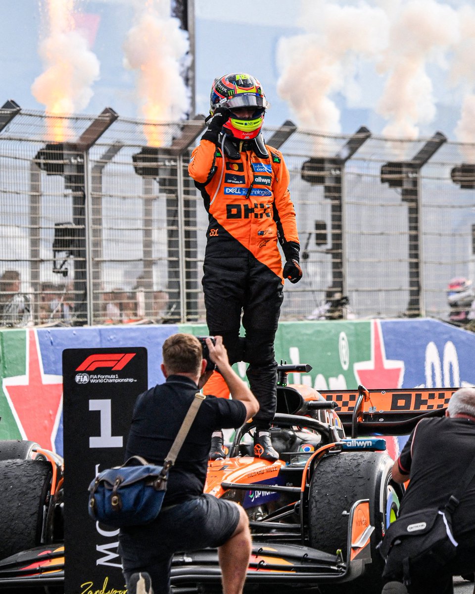 autosport's tweet image. Oscar Piastri is the first McLaren driver to claim a Grand Slam in F1 this century 🧡

And the first Australian driver to achieve the feat since Jack Brabham in 1966 🇦🇺