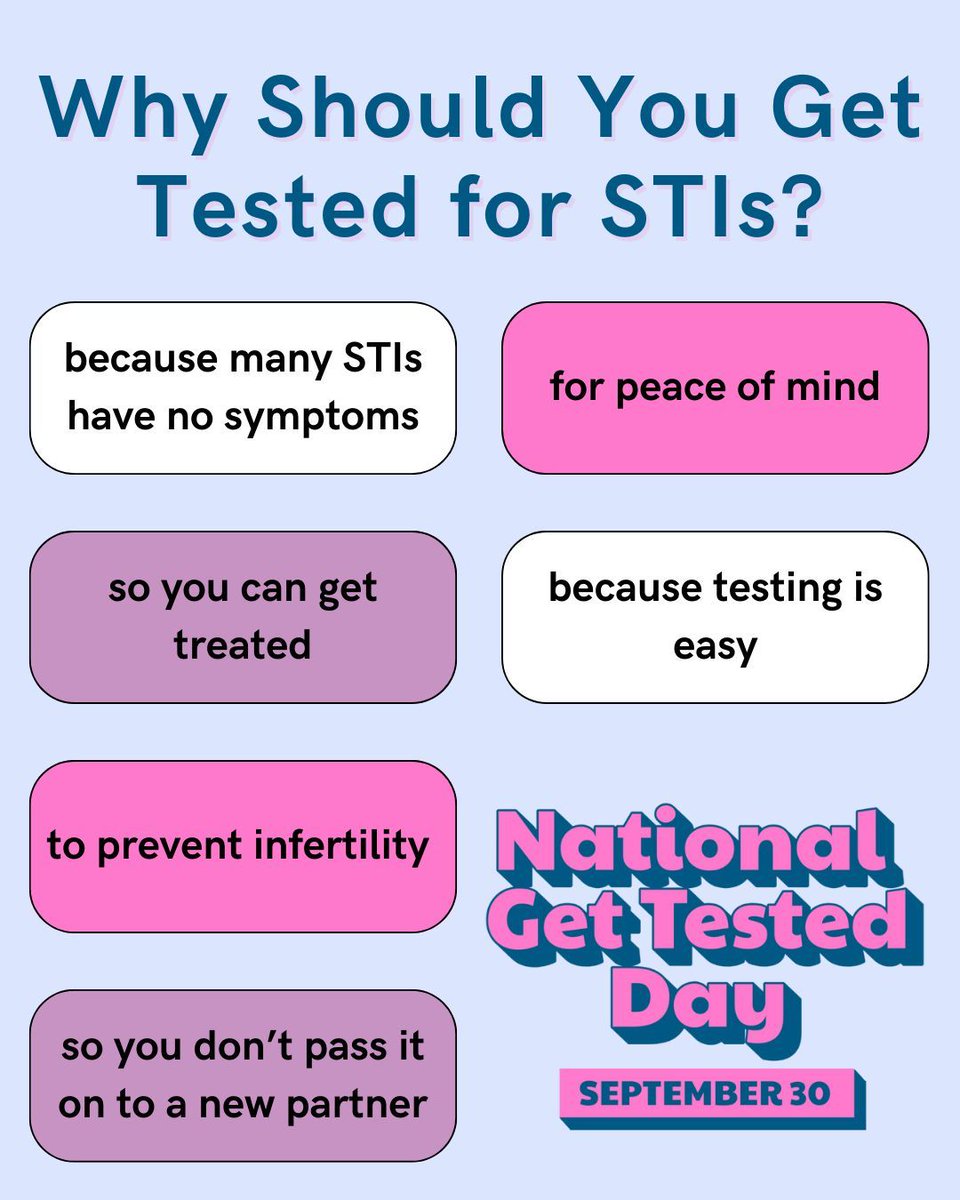 Every reason for getting tested for STIs is a good reason 🫶 
#STItesting #STIawareness #GetTested #NationalGetTestedDay #NGTD #STIprevention #STItest #TalkTestTreat #SaferSex