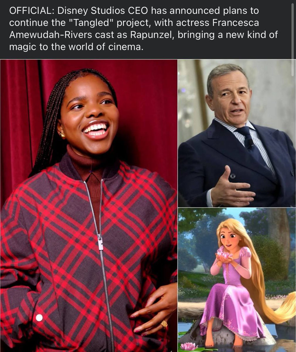 This is just mocking the black race at this point. I thought Ariel was bad, but Rapunzel? What’s she gonna do, take off her blonde wig &amp; tie it to the window to climb down? 😭💀