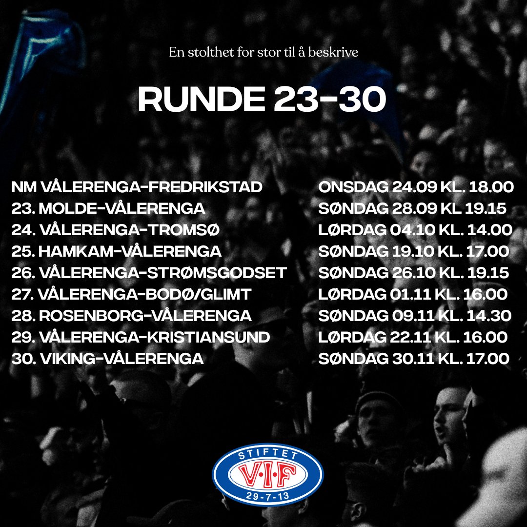 𝗡å 𝗸𝗮𝗻 𝗱𝘂 𝗽𝗹𝗮𝗻𝗹𝗲𝗴𝗴𝗲 𝗵ø𝘀𝘁𝗲𝗻 🗓️
vif-fotball.no/nyheter/na-kan…