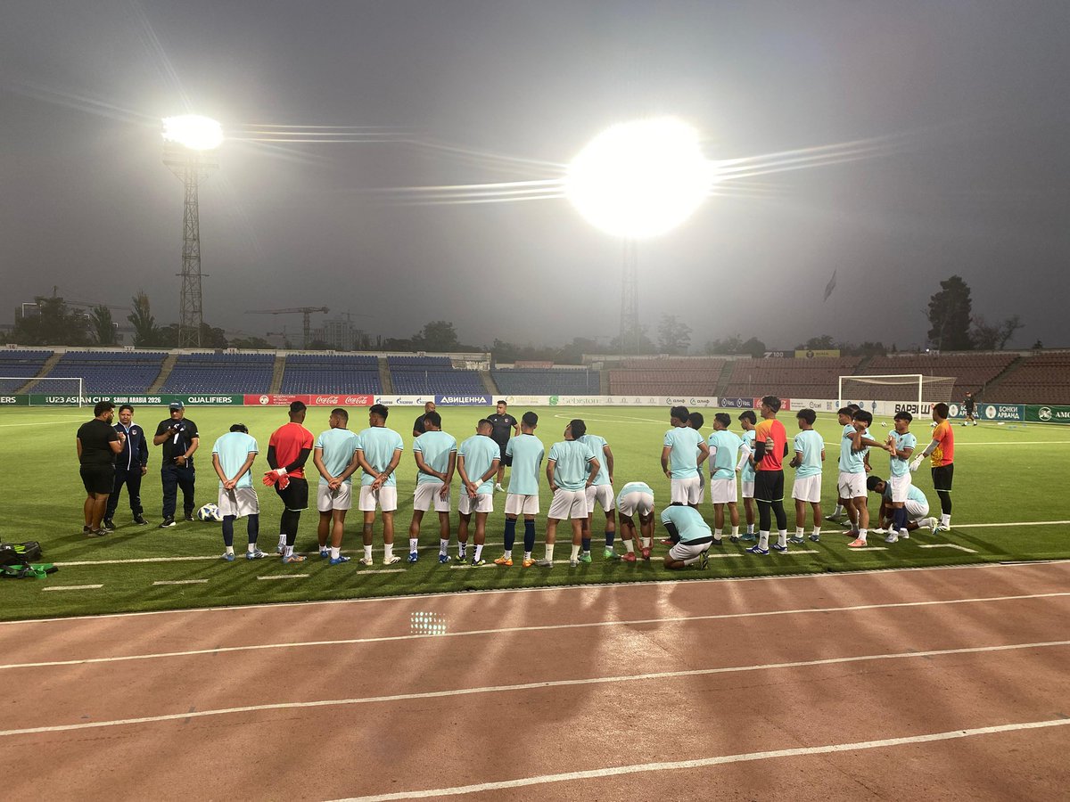 🇳🇵 Nepal U23 had their first training at Dushanbe Central Stadium tonight 🌙⚽ — the venue for all three group matches of the AFC U23 Asian Cup Qualifiers.

📷 ANFA

#AFCU23 #GoalNepal #Qualifiers