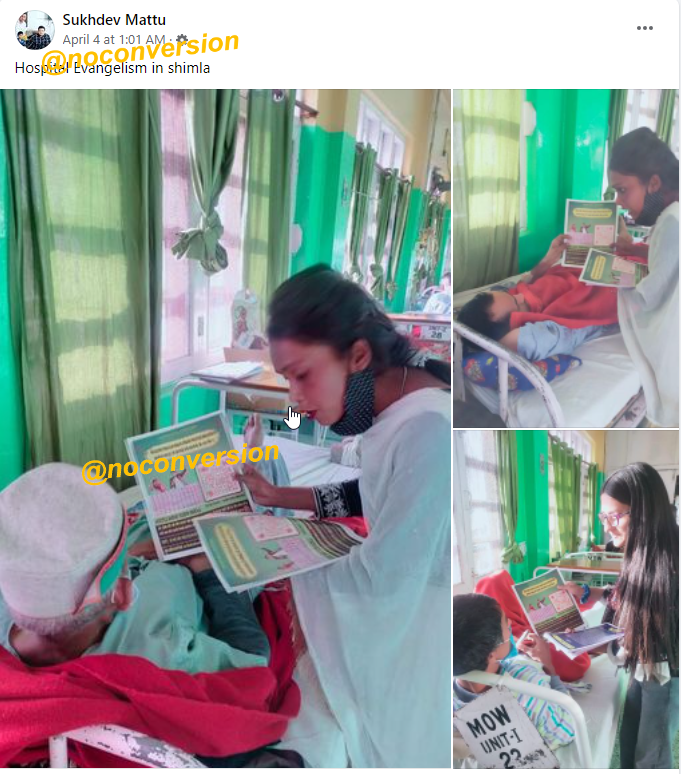 Christian missionary have reached inside of Hospitals, asking people to convert ...