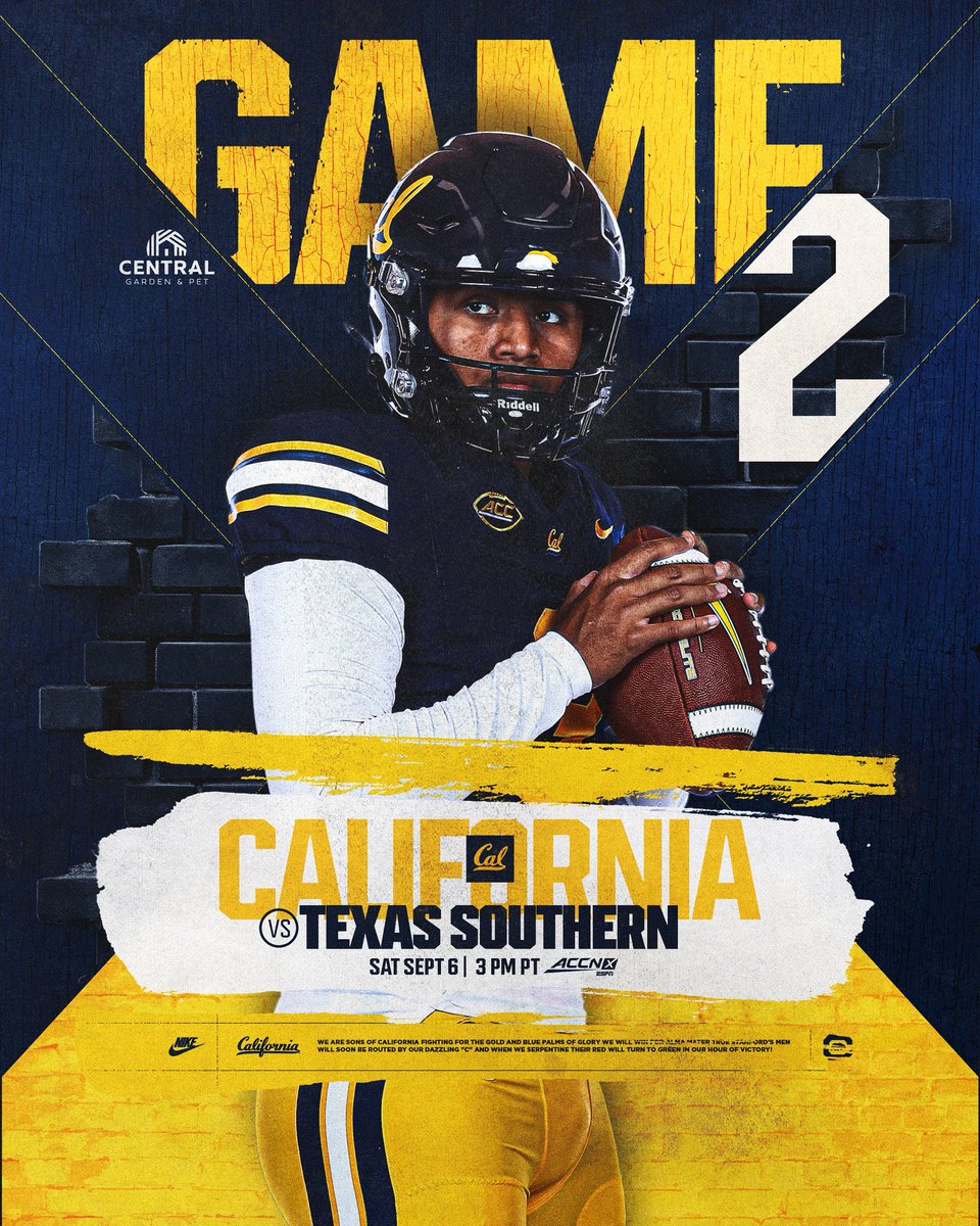 𝐇𝐎𝐌𝐄 𝐎𝐏𝐄𝐍𝐄𝐑 👊

See you Saturday afternoon in #BearTerritory

#SmartAndTough #GoBears
