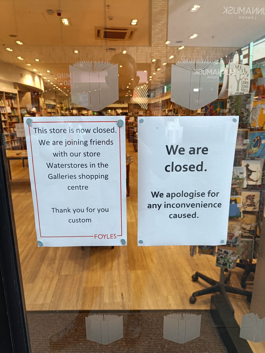 @foylesbristol are closing their Cabot Circus store and joining with @waterstonesbristol  Galleries.