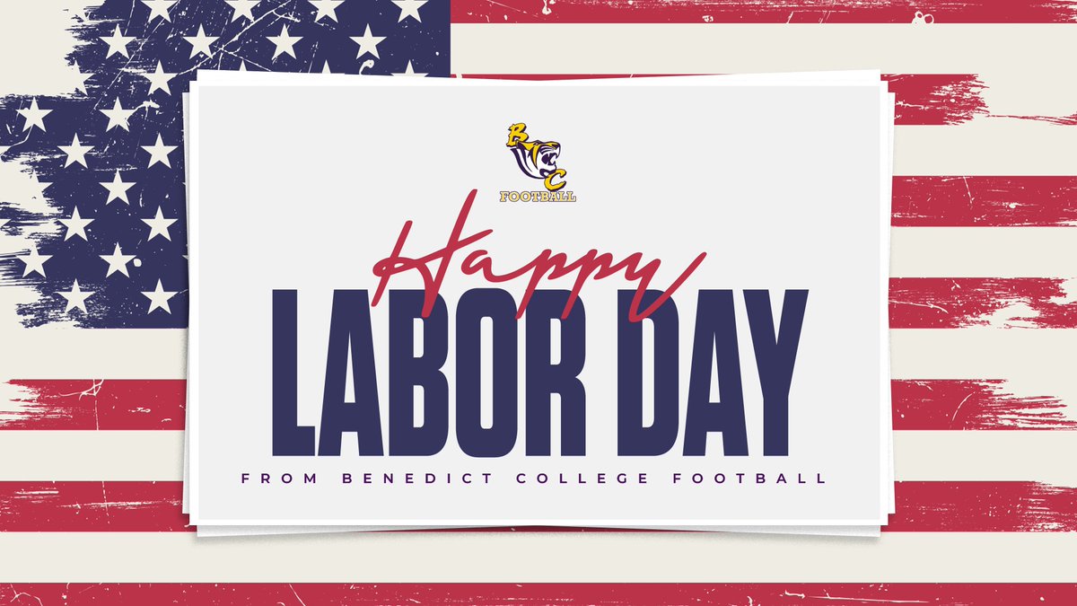 Happy Labor Day from Benedict College Football! 

Today, we honor the hard work, dedication, and resilience of all workers who continue to build and strengthen our communities. 

From our Tiger family to yours, we wish you a safe and restful Labor Day!

#Vision | #TheBestOfBC