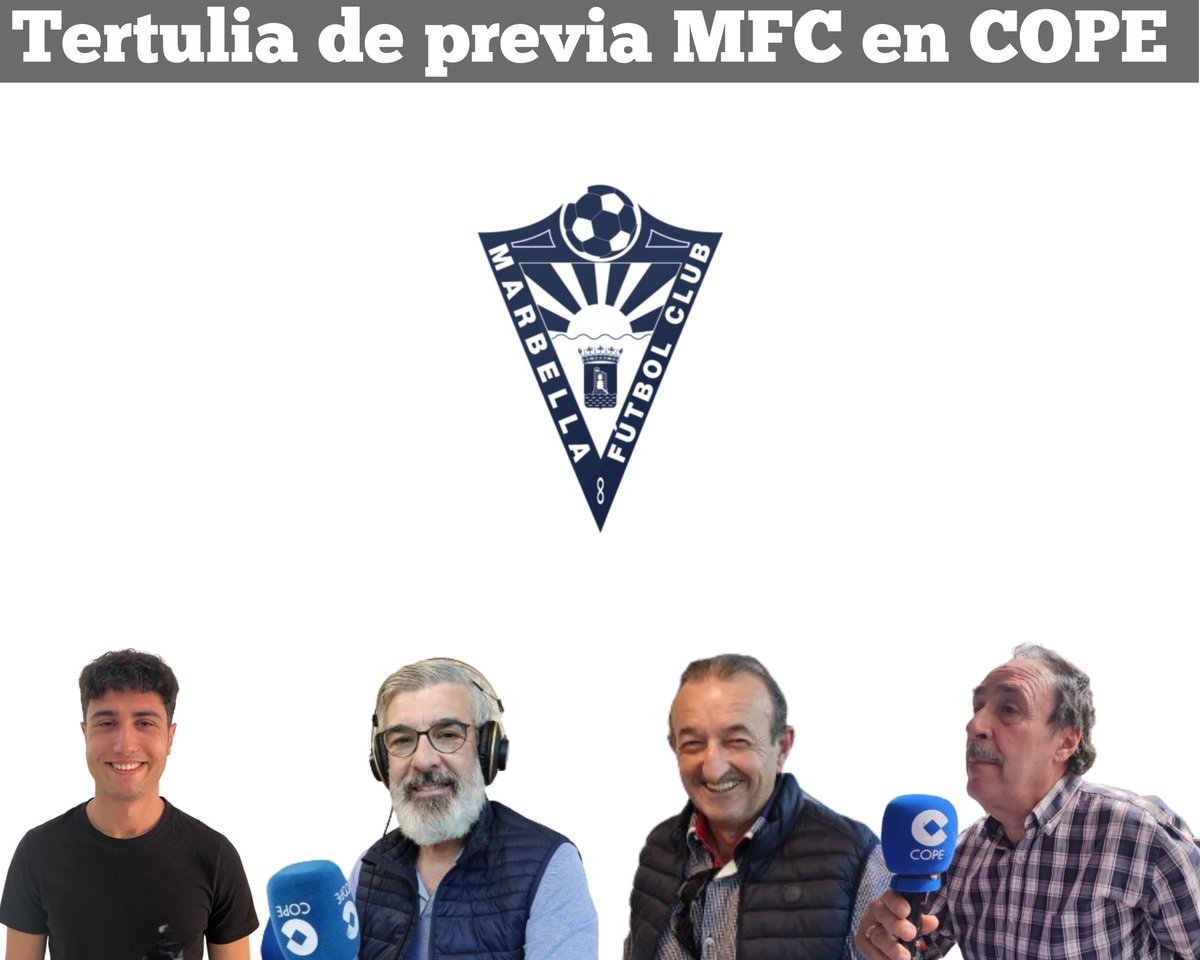⚽ El <a href="/marbella_fc/">Marbella FC</a> recupera a Pau Palacín para recibir al <a href="/realmurciacfsad/">Real Murcia CF</a>
🗣️ Tertulia de previa en COPE con Manolo Gómez, <a href="/candivm75/">Candi</a> <a href="/anferpla/">Antonio Fdez. Plaza</a> y <a href="/antoniococaofi/">Antonio Coca</a> 
🎧 Audio Deportes COPE Marbella 01/09/2025 👇
copemarbella.es/2025/09/01/dep…