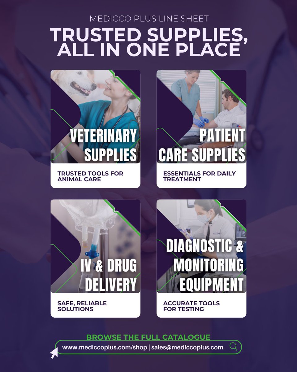 MediccoPlus's tweet image. Everything your facility needs, in one place.
From PPE and prep pads to sanitizers and diagnostic tools—the Medicco Plus Line Sheet makes sourcing simple.
🛒 Explore today: Shop – Medicco plus
#MediccoPlus #LineSheet #HealthcareSupplies #SmartPurchasing