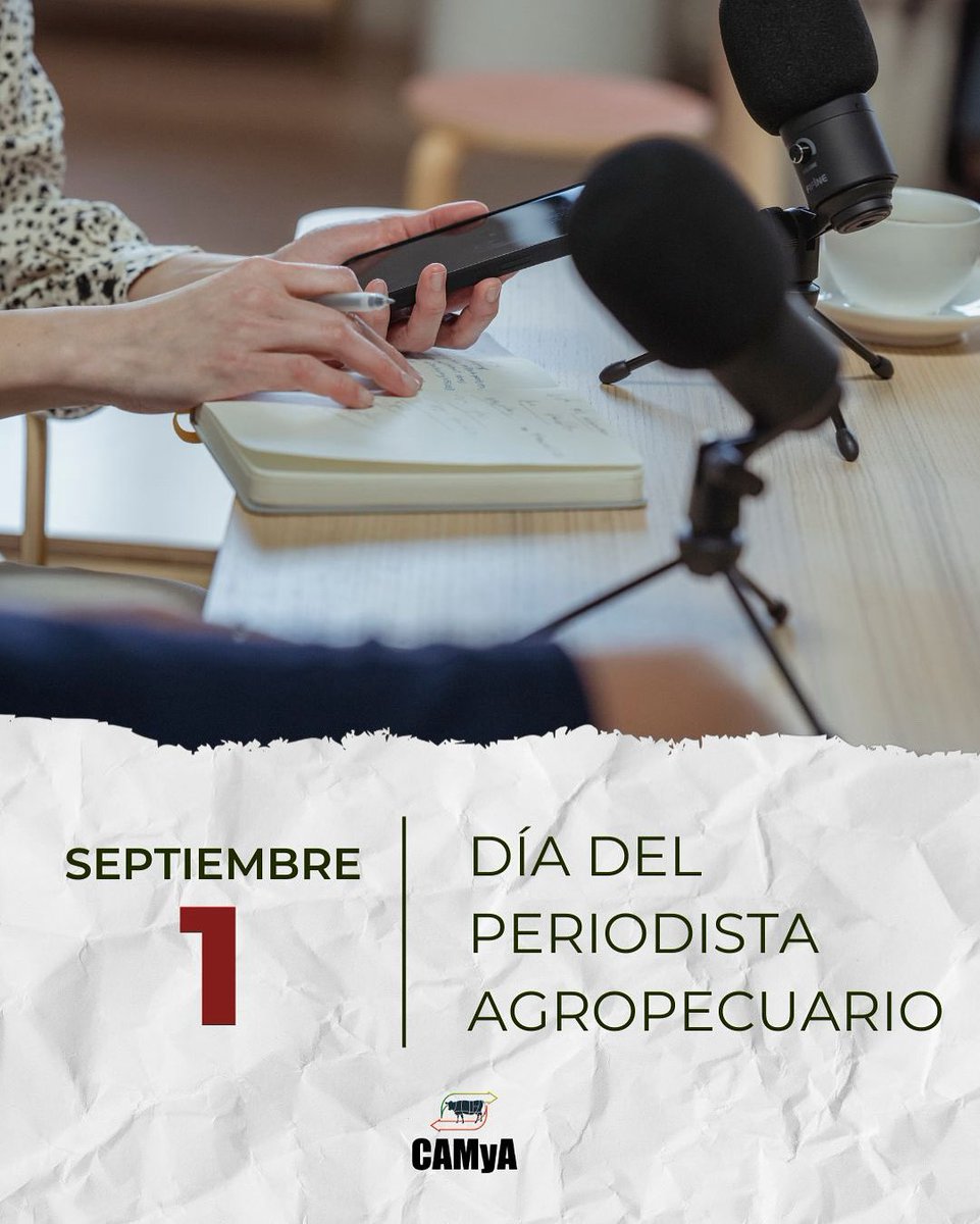 Desde CAMyA queremos saludar a todos los periodistas agropecuarios en su día 🤩

Les agradecemos por su profesionalismo y compromiso a la hora de difundir y comunicar nuestro trabajo 🤝

¡FELIZ DÍA! 📰📻📺✍🏼💻