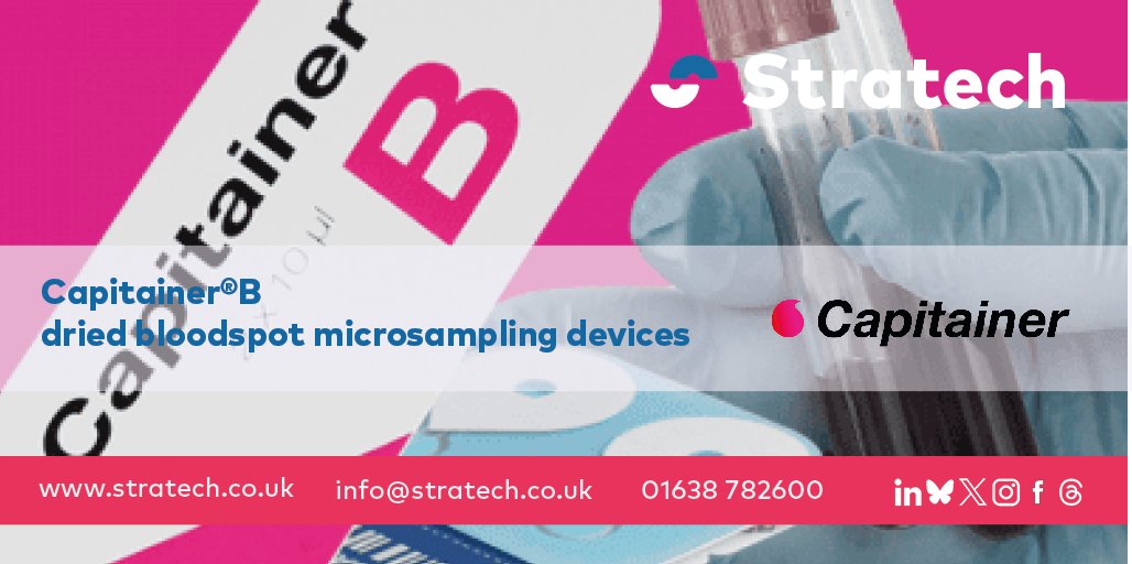 StratechDx's tweet image. Capitainer®B  #driedbloodspot #microsampling devices collect precise volume of #blood, #plasma or fluids with no risk of over- or underfill 

Available in 10ul or 50ul #DBS cards enable precision #diagnostics at the point of care

Find out more here: stratech.co.uk/our-partners/c…