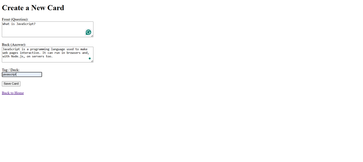 coderYeagerist's tweet image. 🚀 Just deployed Anki Cards! Build, edit, delete & display flashcards. Tech: Node.js, Express, MongoDB, Mongoose, EJS. Next: review mode & track answers. ⚠️ Free tier sleeps — refresh if “Not Found”. 
 anki-flashcards.onrender.com github.com/absar22/Anki-F…