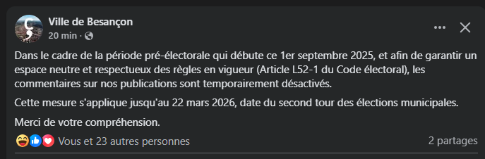 Admirez moi cette décision de la mairie EELVoïde de Besançon.