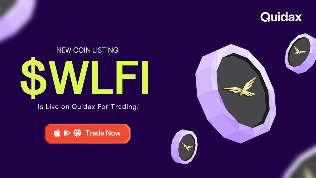 New listing alert 🚨 $WLFI has landed on Quidax! Trade it with ₦aira,  $USDT, or swap against any coin you love 🔄 Available now on the Quidax app  + website.