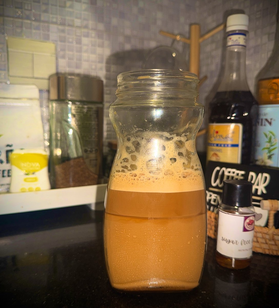 wtfdanishhh's tweet image. Caramel x Hazelnut ft double shot espresso. #experiments