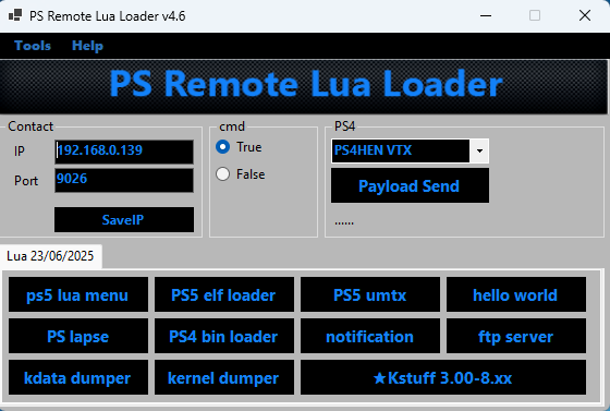 master_s9's tweet photo. 🆕PSRemote Lua Loader v4.6 beta
✅Added PS5 kstuff 3.00-8.xx
When you press the button, it will auto activate port 9021
📦★Kstuff 3.00-8.xx
https://t.co/Ts3Ia3N4HR https://t.co/PXmF65Odg6