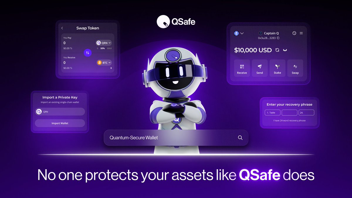 What if someone’s already storing your encrypted transaction data… just waiting for quantum to arrive? 👀

It’s called "Store Now, Decrypt Later," and it makes most current wallets a ticking time bomb.

QSafe isn’t most wallets.
It’s quantum-secure. Future-proof. Uncrackable by