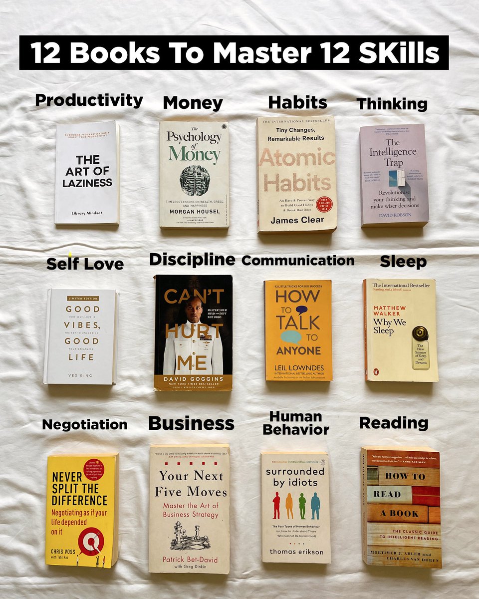 librarymindset's tweet image. 12 Books To Master 12 Skills