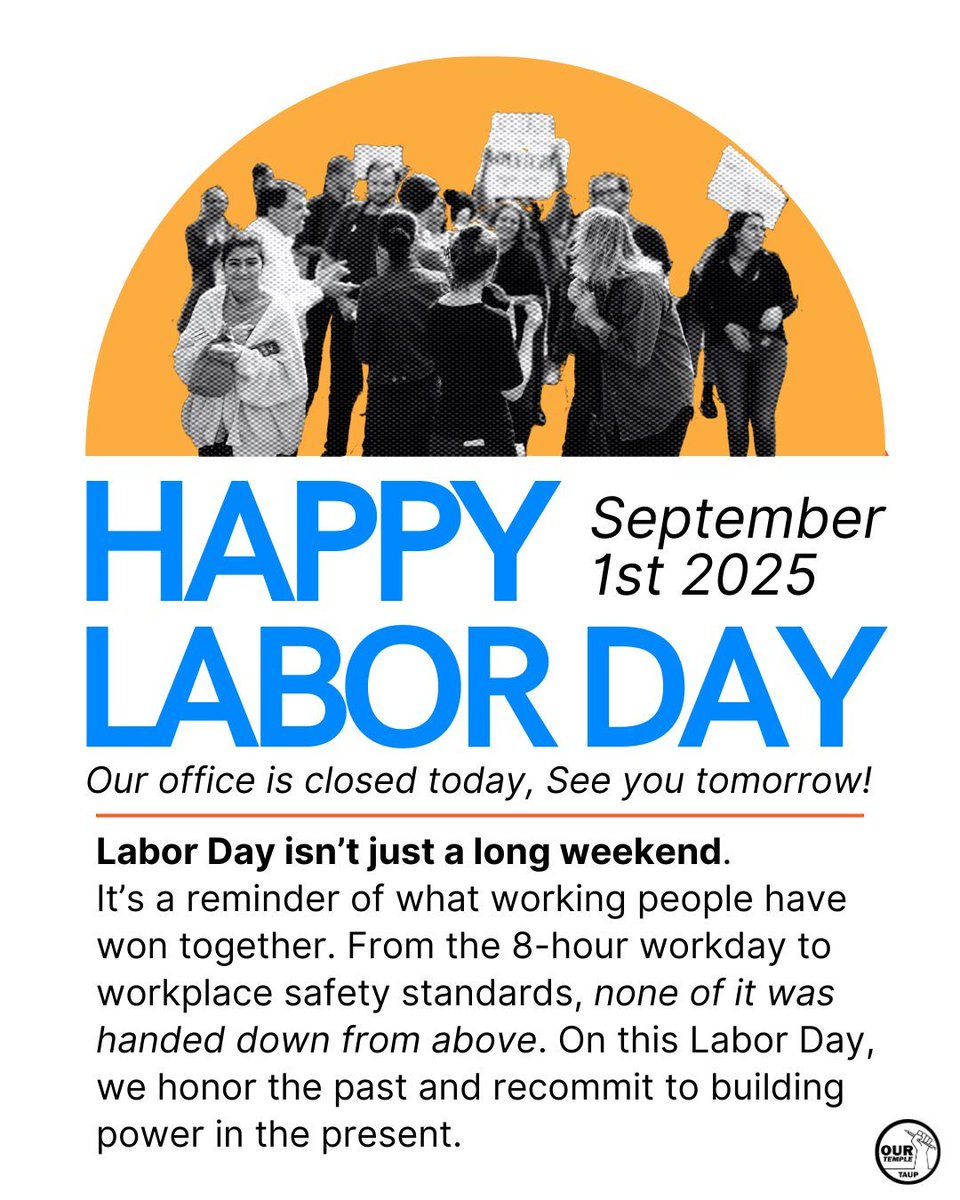 Labor Day isn’t just a long weekend — it’s a reminder of what working people have won together. From the 8-hour workday to workplace safety standards, none of it was handed down from above. Workers organized, struck, and fought until justice moved forward.

#LaborDay #UnionStrong