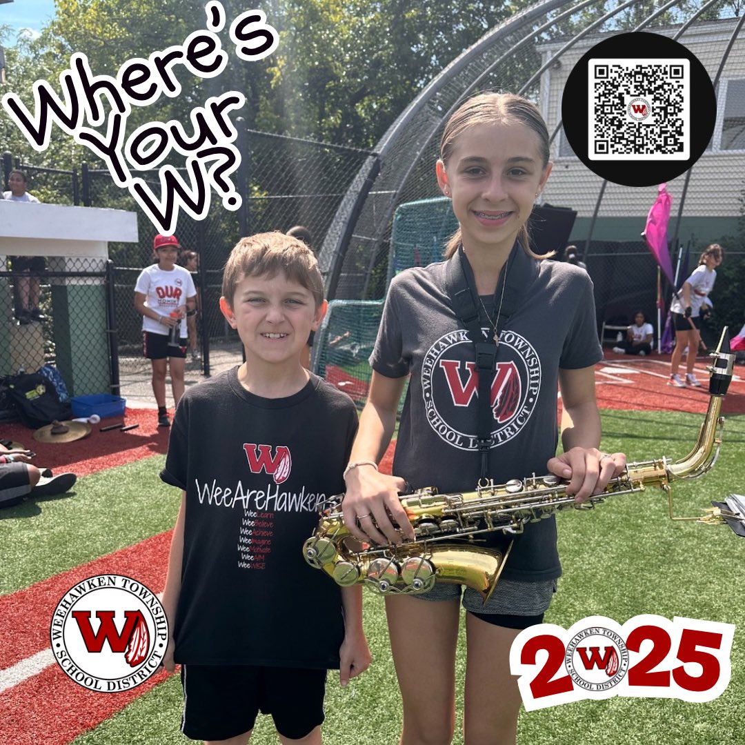 Our final entry is from last year’s winners - Kyle &amp; Payton! They were wearing their Ws at the <a href="/WeehawkenBand/">Weehawken Band</a> Showcase! 
<a href="/EricCrespoEDU/">Eric Crespo</a> <a href="/FAmato53/">Francesca Amato</a> <a href="/al_orecchio/">Al Orecchio</a> <a href="/RobFerullo4/">Robert Ferullo</a> <a href="/StefanieCirill1/">Stefanie Cirillo</a> <a href="/SuzanneMera/">Mrs. Mera</a> <a href="/MrsCullinane/">Jacqueline Cullinane</a> <a href="/bcalligy/">Brian Calligy</a> <a href="/BriannaReganEDU/">Brianna Regan</a> <a href="/JColasurdoEDU/">Jillian Colasurdo</a> <a href="/WEEGUIDANCEWTSD/">Jenna DeBari</a>