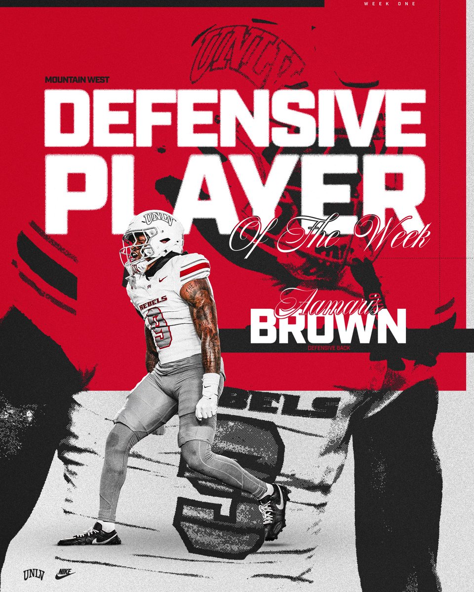 UNLV Football (@unlvfootball) on Twitter photo ๐๐ ๐๐๐๐๐ง๐ฌ๐ข๐ฏ๐ & ๐๐๐๐๐ง๐ฌ๐ข๐ฏ๐ ๐๐ฅ๐๐ฒ๐๐ซ๐ฌ ๐จ๐ ๐ญ๐ก๐ ๐๐๐๐ค
<a href="/Acolandreaa10/">Anthony Colandrea</a> | <a href="/AamarisBrown/">๐ถ๐พโโ๏ธ</a> | <a href="/MountainWest/">Mountain West</a>
๐ฐ unlvrebels.com/news/2025/9/1/โฆ ๐๐ ๐๐๐๐๐ง๐ฌ๐ข๐ฏ๐ & ๐๐๐๐๐ง๐ฌ๐ข๐ฏ๐ ๐๐ฅ๐๐ฒ๐๐ซ๐ฌ ๐จ๐ ๐ญ๐ก๐ ๐๐๐๐ค
<a href="/Acolandreaa10/">Anthony Colandrea</a> | <a href="/AamarisBrown/">๐ถ๐พโโ๏ธ</a> | <a href="/MountainWest/">Mountain West</a>
๐ฐ unlvrebels.com/news/2025/9/1/โฆ