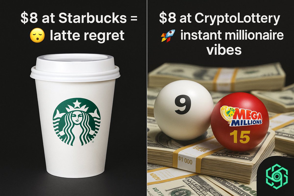 ActivelyInvestingPassively (@inv3stinpassive) on Twitter photo $8 at Starbucks = ๐ฅฑ latte regret
$8 at #CryptoLottery = ๐ instant millionaire vibes
#CryptoLottery <a href="/CryptoLotteryx/">Crypto Lottery</a> #Solana #Jackpot #DeFi $8 at Starbucks = ๐ฅฑ latte regret
$8 at #CryptoLottery = ๐ instant millionaire vibes
#CryptoLottery <a href="/CryptoLotteryx/">Crypto Lottery</a> #Solana #Jackpot #DeFi