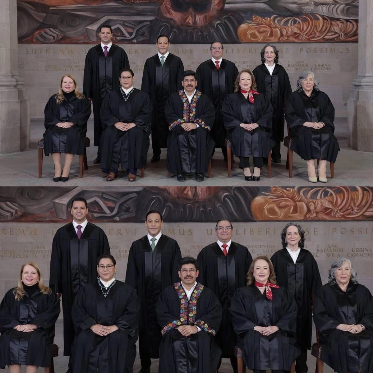 Hoy da inicio una nueva e histórica etapa para la Suprema Corte en México, con nueve Ministros que representan al pueblo mexicano, electos por la ciudadanía, junto con miles de jueces y magistrados a lo largo y ancho de nuestra República.

Les deseo el mayor de los éxitos y que