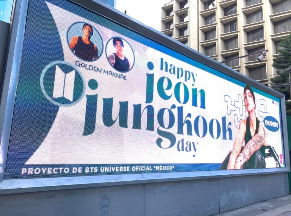 Valla digital instalada en CDMX por MX-ARMY en celebración del cumpleaños de JUNGKOOK 🎂🇲🇽

• Proyecto realizado por: BTS Universe Oficial "México"