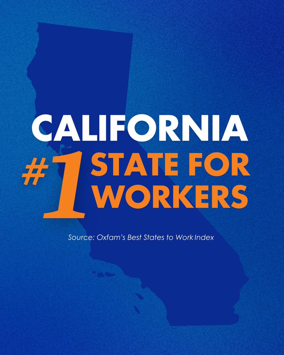 Happy Labor Day! California is proud to be ranked the #1 state for workers.

We’re leading the nation with strong wage standards, worker protections, and labor rights that make our communities, businesses, and families stronger.