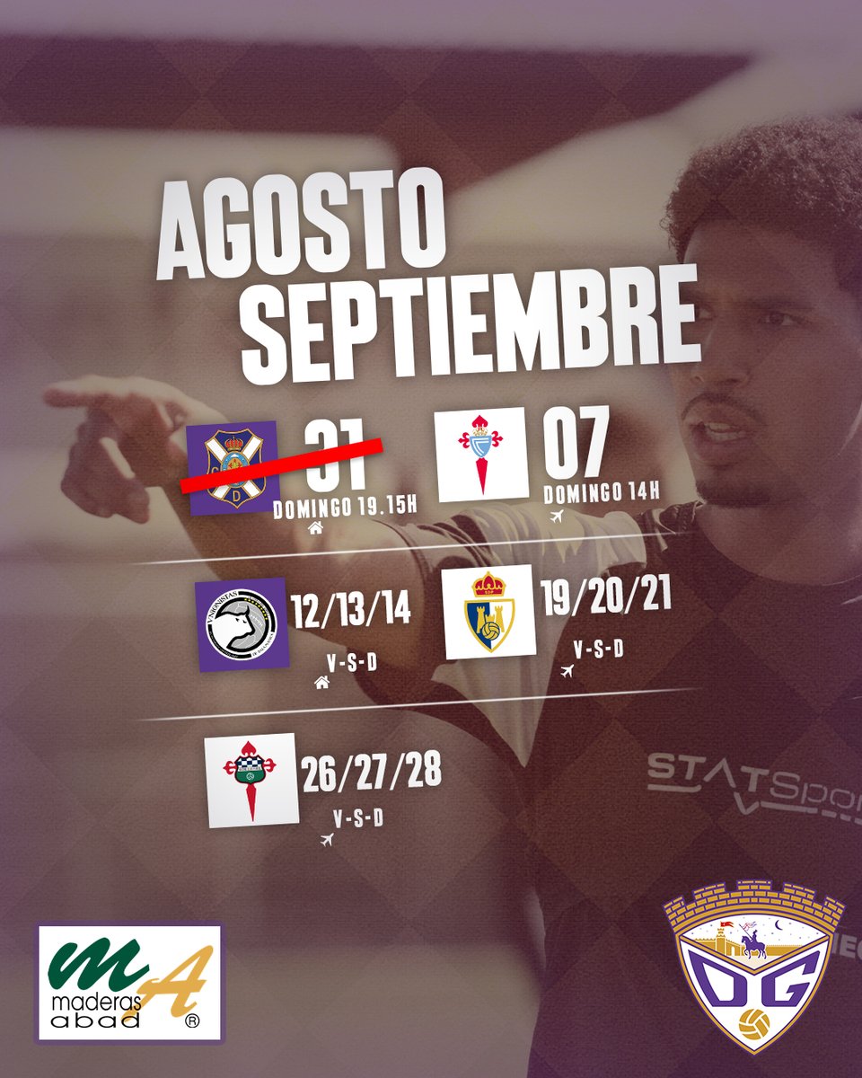 ¡Septiembre, vamos a por ti con la ilusión por las nubes!

🔚 <a href="/CDTOficial/">CD Tenerife 🏴󠁧󠁢󠁳󠁣󠁴󠁿</a>

🔜
✈️<a href="/CanteiraCeleste/">Canteira Celeste</a>
🏡<a href="/UnionistasCF/">Unionistas de Salamanca CF</a>
✈️ <a href="/SDP_1922/">SD Ponferradina SAD</a>
✈️ <a href="/racingferrolsad/">Racing Club Ferrol</a>