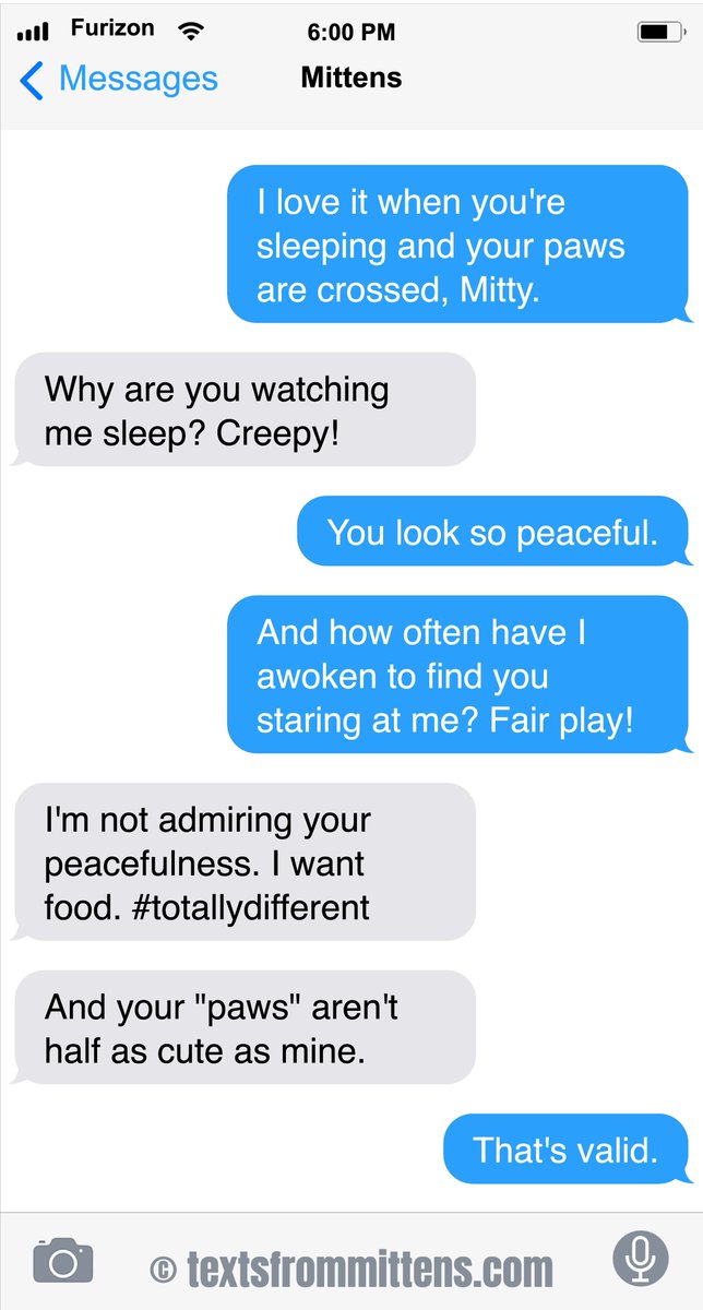 NEW Daily Mittens: The Peaceful Edition
More Mittens: buff.ly/2HTfcMp
_________________
#textsfrommittens #webcomic #webcomics #texts