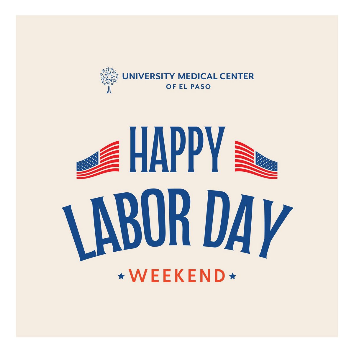Happy Labor Day! 🇺🇸

From all of us at UMC, we want to wish our community a safe &amp; relaxing holiday.

As you spend time with family &amp; friends, don’t forget to take care, stay hydrated, drive safely, &amp; look out for one another.

Have a great Labor Day &amp; stay safe!