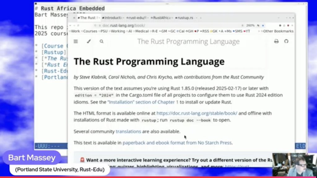 🚨 WE ARE LIVE !

Our Embedded Rust Workshop with Prof. Bart Massey is happening right now on YouTube &amp; LinkedIn. 

Come learn, engage, and ask your questions in real time.

YouTube🔗 :
youtube.com/live/PZZfVAaYT…]
Linkedln🔗 :
linkedin.com/feed/update/ur…