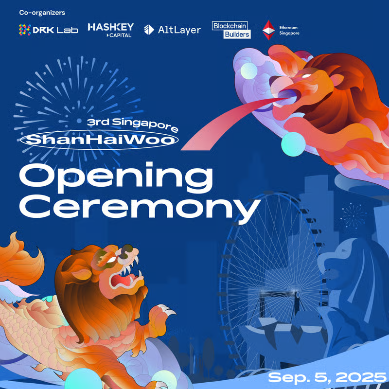 shanhaiwoo's tweet image. ⛰️ ShanHaiWoo 2025 Opening Ceremony is here!
Join us to kick off a month of building what’s next on Ethereum, AI, and frontier tech.
📅 Sept 5, 2025 | 🕒 2:00 – 5:30 PM SGT
📍 Location: Singapore🇸🇬
✍🏻 Apply: luma.com/zw9uisxb
🤝 Co-organizers: @DRK_Lab @HashKey_Capital…