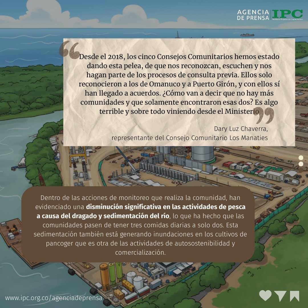 #Urabá | 🚨A pesar de que la tutela reconoció la vulneración de derechos a la consulta libre, previa e informada de las comunidades étnicas, Puerto Antioquia continuará sus operaciones de construcción, las cuales están en un 85%
📱Lee el informe en: ipc.org.co/agenciadeprens…