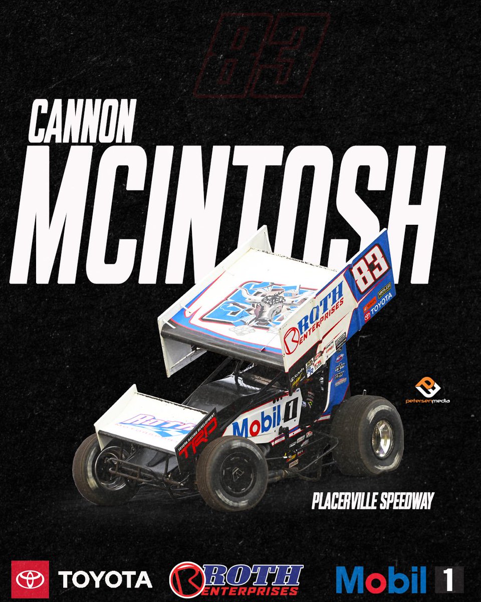 Roth Motorsports (@rothmotorsports) on Twitter photo Saturday night we will be at <a href="/pvillespeedway/">Placerville Speedway</a> with current USAC National Midget Series point leader, <a href="/cannonmacracing/">Cannon McIntosh Racing</a> to take on <a href="/NARC410/">NARC410</a>.
A huge thanks to <a href="/Toyota/">Toyota USA</a> and <a href="/Mobil1/">Mobil 1</a> for supporting this venture with Cannon!
✍🏼 <a href="/Petersen_Media/">𝗣𝗘𝗧𝗘𝗥𝗦𝗘𝗡 𝗠𝗘𝗗𝗜𝗔</a> Saturday night we will be at <a href="/pvillespeedway/">Placerville Speedway</a> with current USAC National Midget Series point leader, <a href="/cannonmacracing/">Cannon McIntosh Racing</a> to take on <a href="/NARC410/">NARC410</a>.
A huge thanks to <a href="/Toyota/">Toyota USA</a> and <a href="/Mobil1/">Mobil 1</a> for supporting this venture with Cannon!
✍🏼 <a href="/Petersen_Media/">𝗣𝗘𝗧𝗘𝗥𝗦𝗘𝗡 𝗠𝗘𝗗𝗜𝗔</a>