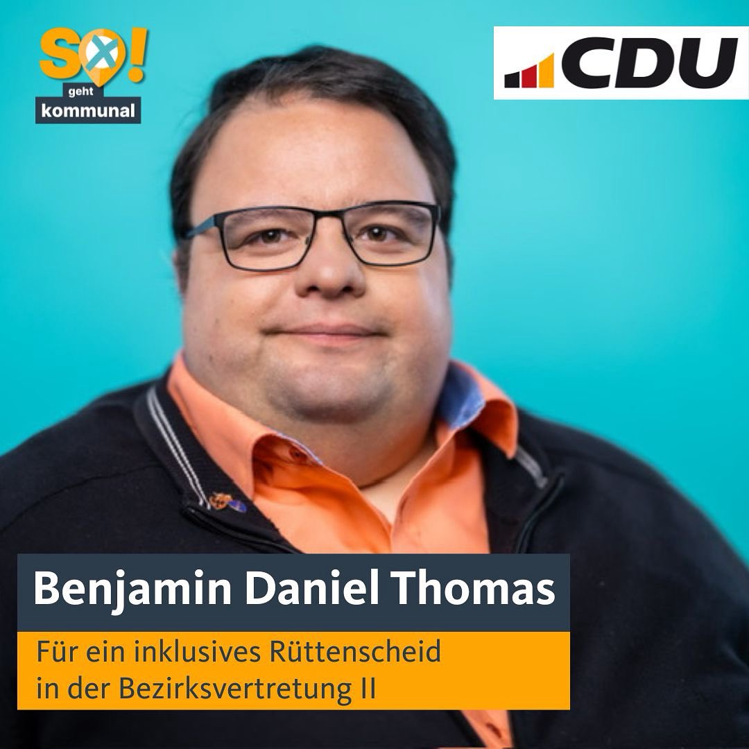 BenjaminDThomas's tweet photo. Am 14. September findet die Kommunalwahl statt. Ich bewerbe mich erneut für ein Mandat in der Bezirksvertretung II. Seit 2020 darf ich dem Gremium angehören. 

Zentrale Themen für mich in der nächsten Wahlperiode sind:

• Barrierefreiheit & Inklusion  
- Ausbau des Bürgerzentrums Villa Rü zu einem durchgängig barrierefreien Gebäude  
- Barrierefreie Zugänge zur Stadtteilbibliothek Stadtwald, zum Kunsthaus Rellinghausen und zur U-Bahn-Haltestelle Florastraße  
- Umgestaltung der Haltestellen Rüttenscheider Stern und Annental in barrierefreie Anlagen  

• Mobilität
- Stärkung des öffentlichen Nahverkehrs  
- Taktverdichtung auf der U 11 insbesondere in den Randzeiten
- Eine Verkehrspolitik, die alle Verkehrsträger gleichermaßen in den Blick nimmt und nicht gegeneinander ausspielt

• Digitalisierung & öffentliches WLAN  
- Einrichtung eines kostenfreien WLAN-Hotspots im Bürgerzentrum Villa Rü zur besseren Vernetzung und Veranstaltungsunterstützung  
  
• Sportstättenförderung  
- Erhalt und Modernisierung öffentlicher sowie vereinsgebundener Sportanlagen im Bezirk  

• Spielplatzpatenschaften & Freizeitangebote  
- Initiierung und Begleitung von Patenschaften für Spielplätze  
- Ausbau sicherer und einladender Spiel- und Begegnungsräume für Kinder und Familien  

• Öffentlicher Raum & Sitzgelegenheiten  
- Schaffung zusätzlicher Sitzmöglichkeiten zur Steigerung der Aufenthaltsqualität  
- Aufwertung und Modernisierung des Messeparkplatzes P 2  

#kommunalwahl #cdu #cduessen #cdurüttenscheid #netzwerkmmb #inklusion #teilhabe #barrierefreiheit #sogehtessen #sogehtrüttenscheid