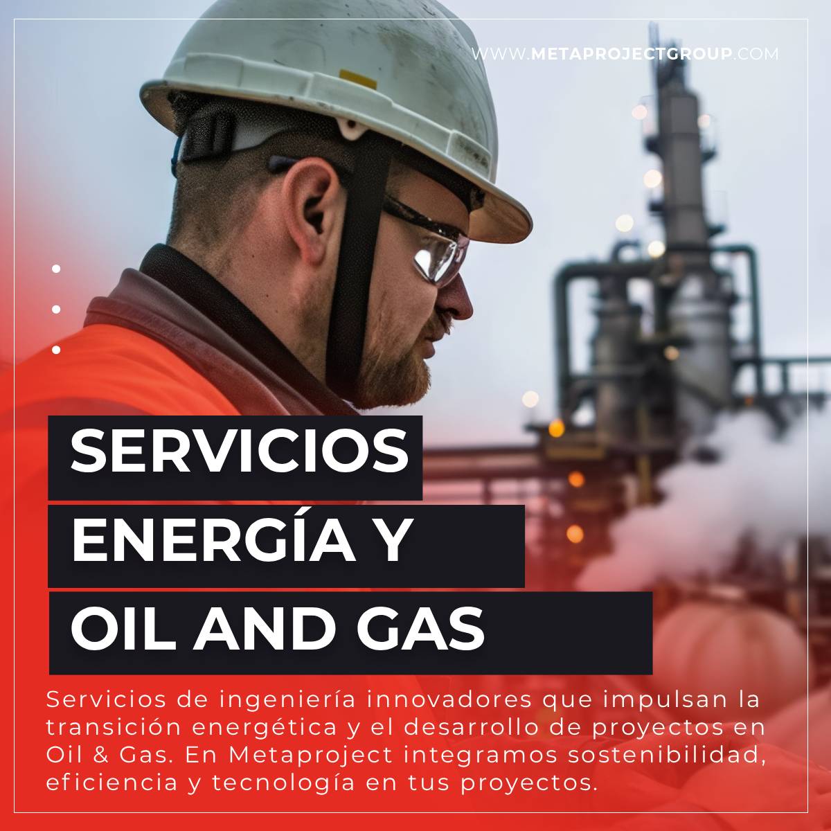 Impulsa la transición energética con servicios de ingeniería de <a href="/metaprojectcl/">Metaproject</a>.

Proyectos de energías renovables, eficiencia energética y Oil &amp; Gas, combinando innovación, seguridad y sostenibilidad.

conoce más aquí:

n9.cl/1mv08

#serviciosdeIngeniería #energía