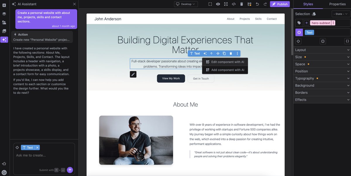grapesjs's tweet image. In the past few months, we started experimenting with something new at GrapesJS, and we're excited to finally share it! 🚀
We’ve seen how AI is improving at generating UIs, but many AI coding platforms end up forcing users to spend endless tokens. Even simple tasks that could…