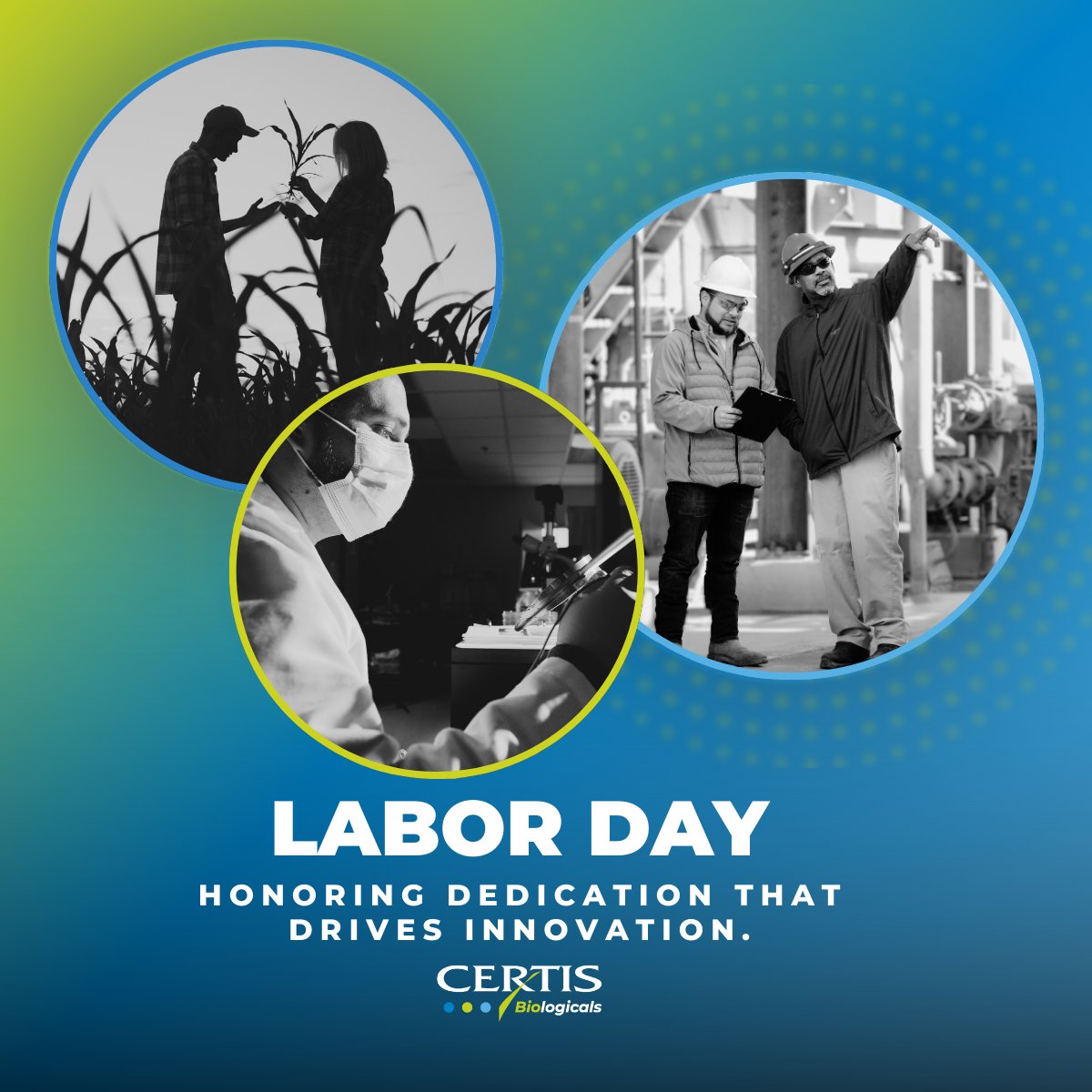 Happy Labor Day! 🌱 To the farmers, innovators, and teams whose 
work powers agriculture and drives new solutions. Thank you for all you do 
today and every day. #CertisTeam #AgCommunity #ThankAFarmer