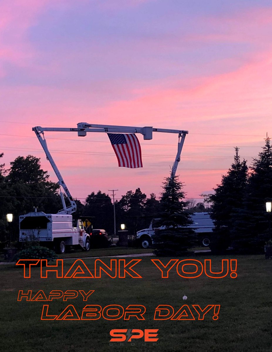 SPE_Group_'s tweet photo. Happy Labor Day from all of us at SPE Group! 🇺🇸

#LaborDay #UnionStrong #SPEGroup #LineworkerLife #UnionProud #ShoutoutToTheTrades https://t.co/QBsgDmZmFd